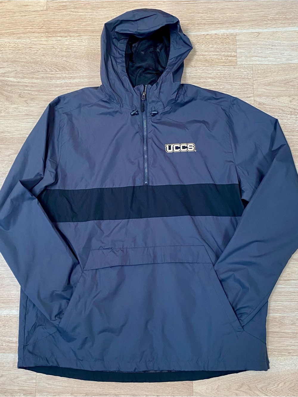 UCCS Mountain Lions Pullover Men 2XL Grey 1/4 Zip Colorado Springs Anorak Jacket